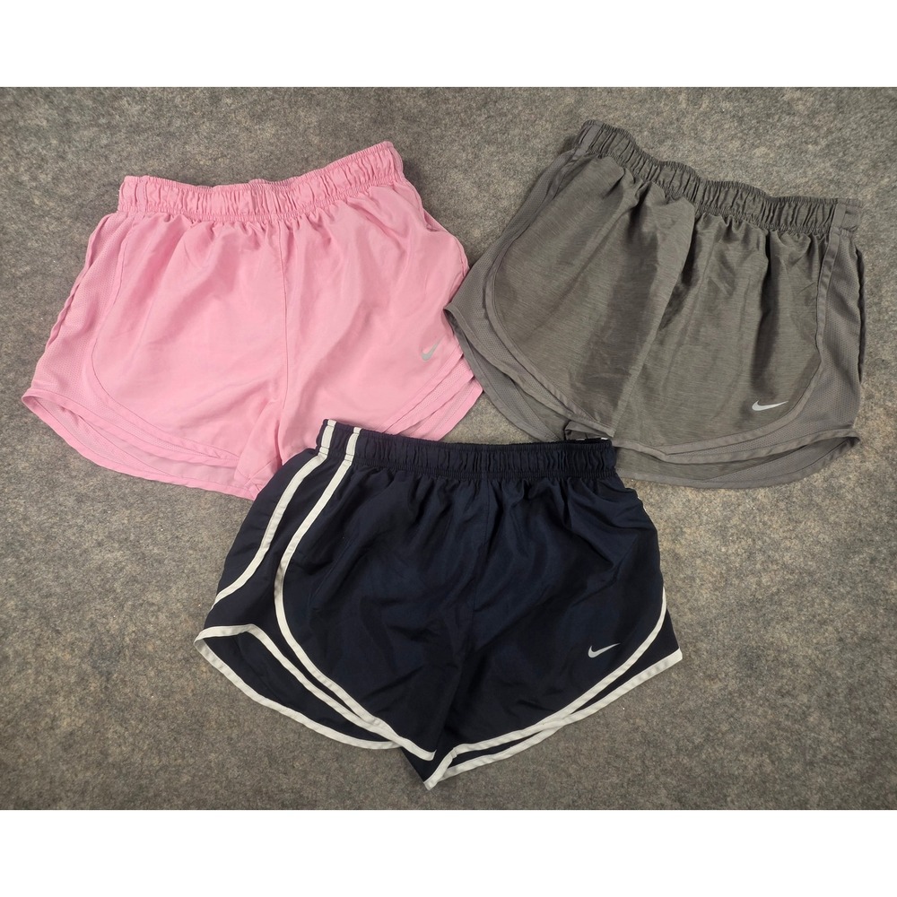 Nike Dri-FIT Tempo Running Shorts Bundle 3 Pack Pink Grey Navy Blue Size Medium